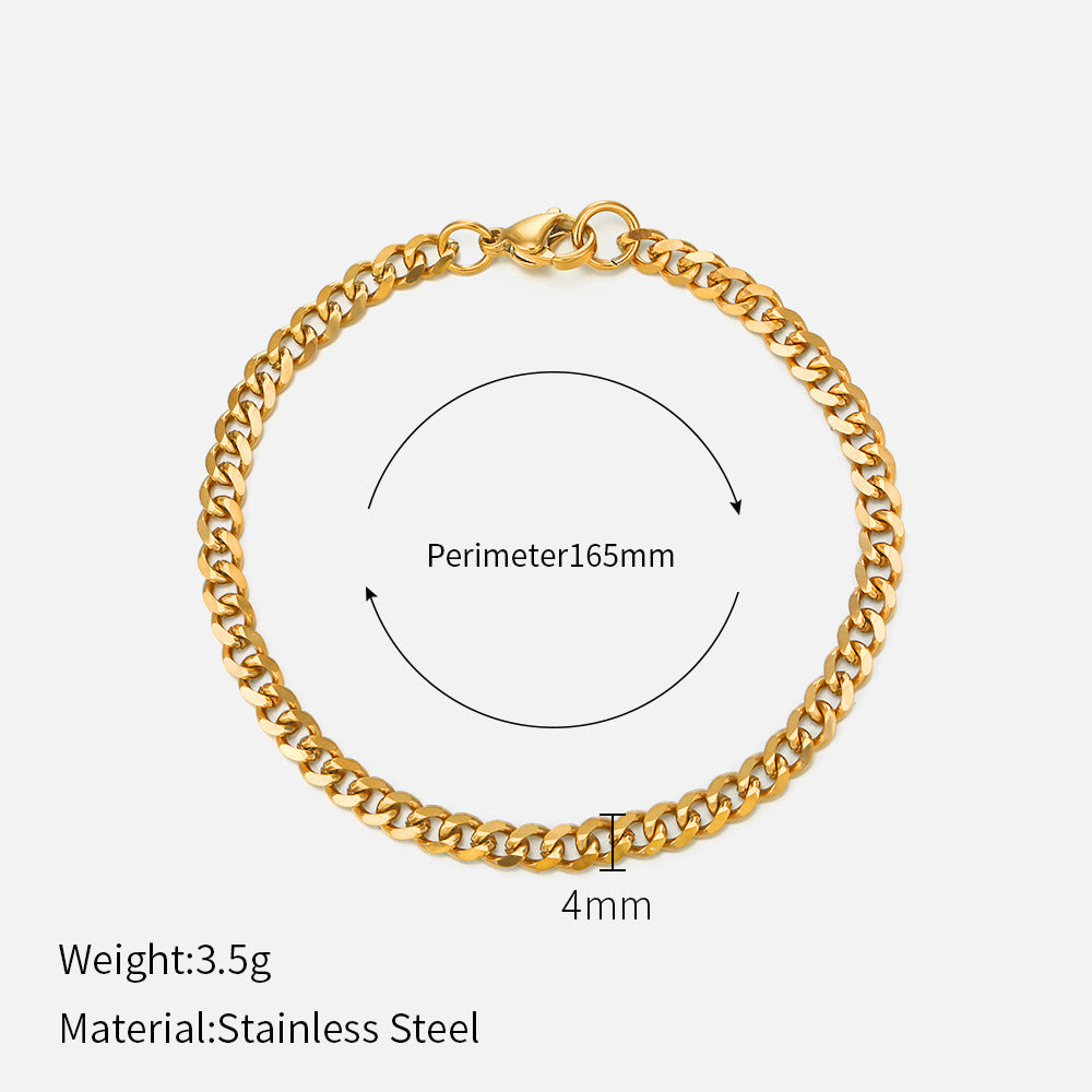 4mm cuban chain in 16.5cm
