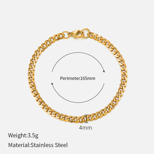 4mm cuban chain in 16.5cm