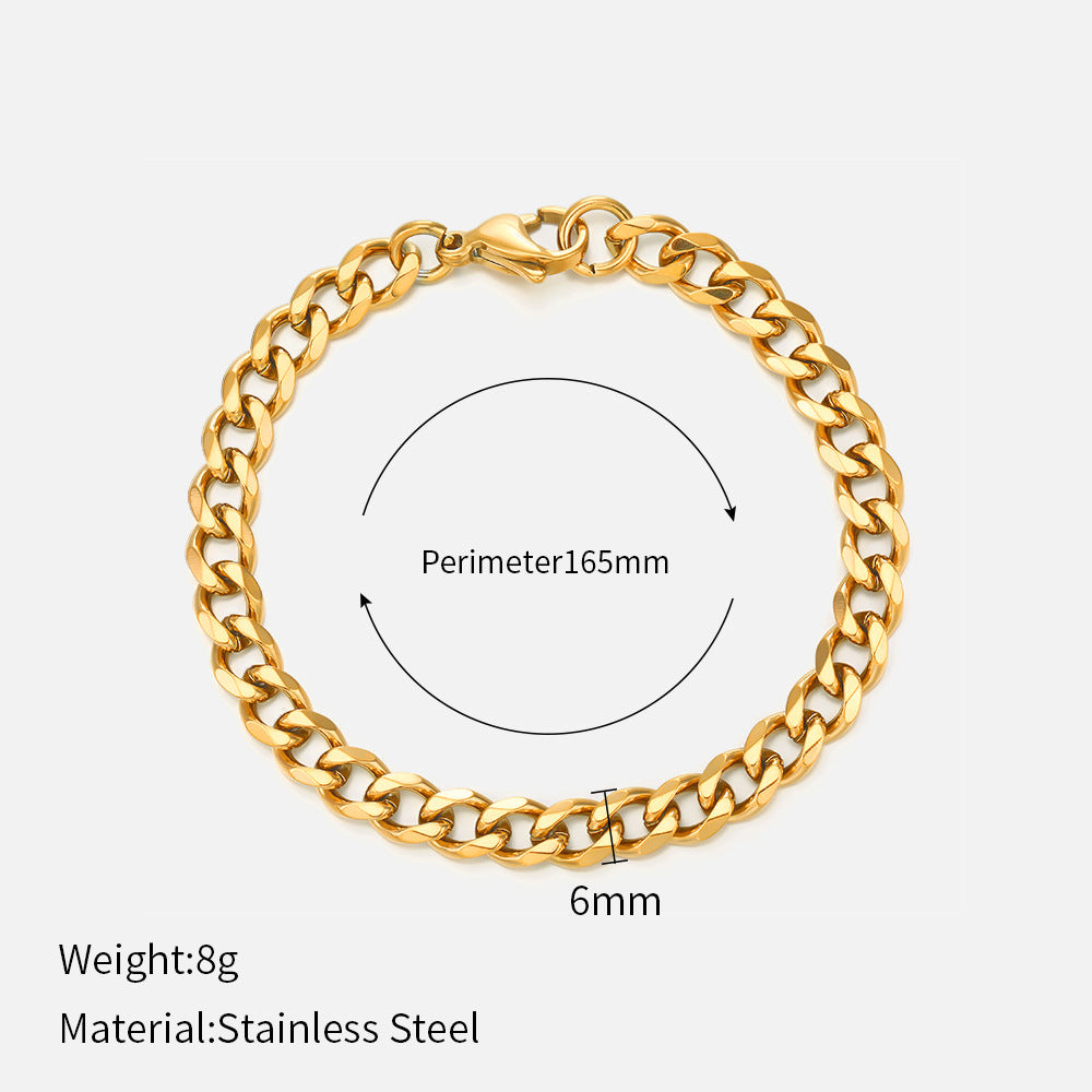6mm cuban chain in 16.5cm