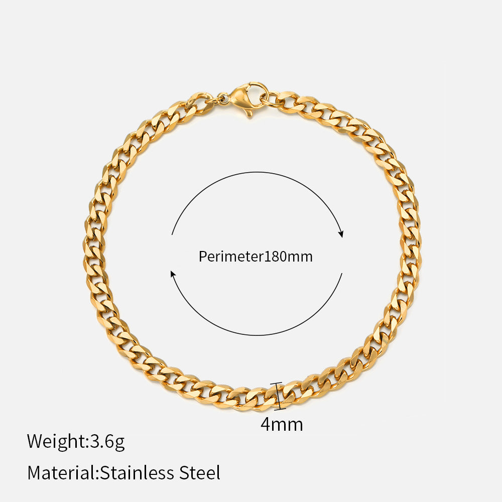 4mm cuban chain in 18cm